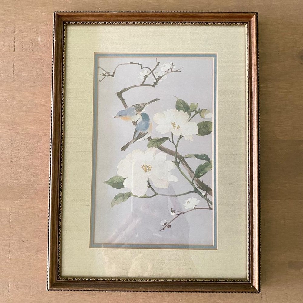 Crowning Touch Collection Bluebird Matted Framed Art Print
